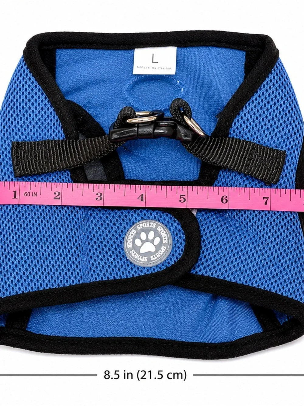 Blue Breathable Mesh Dog Harness Vest Size L
